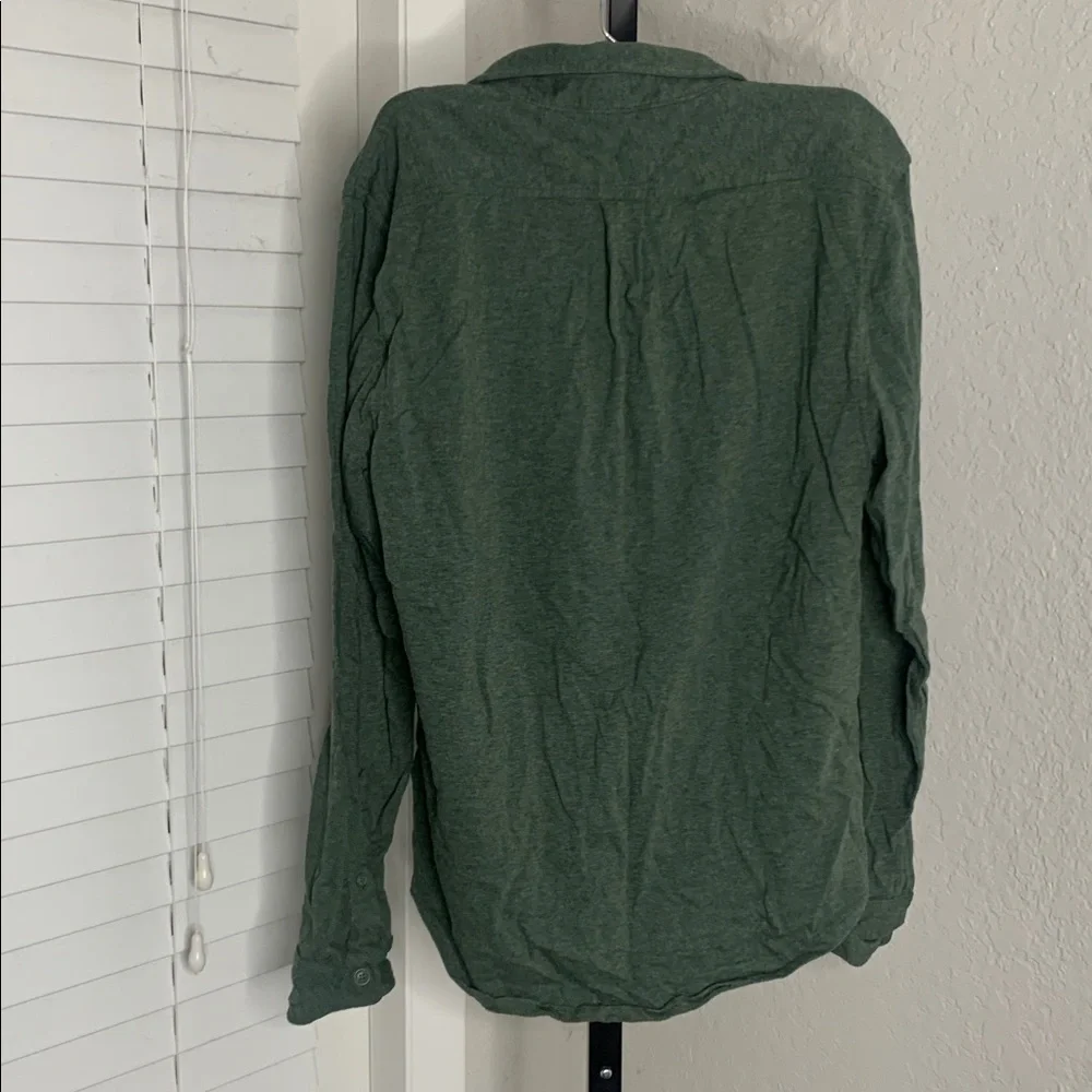 J Crew slub jersey cotton yarns Casual Button Down long sleeve slim untucked m - Picture 3 of 6